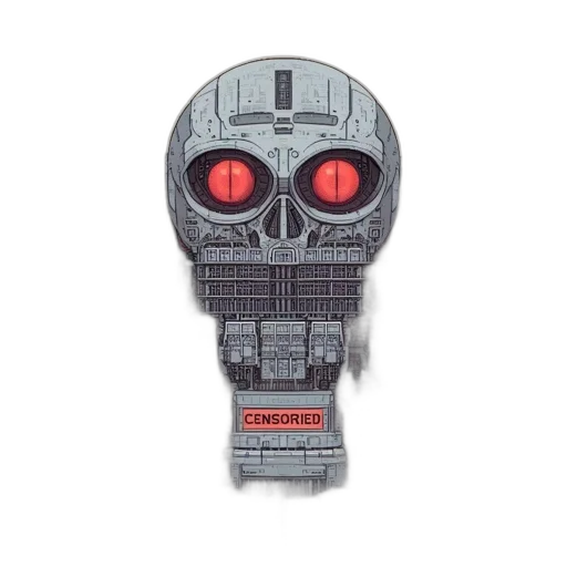 robot, mask, weapon, face, concept art, cyberpunk, pixel art, 3d render transparent PNG cut-out