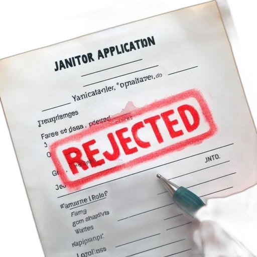 image, shows, janitor, application, form, marked, rejected, fields transparent PNG cut-out