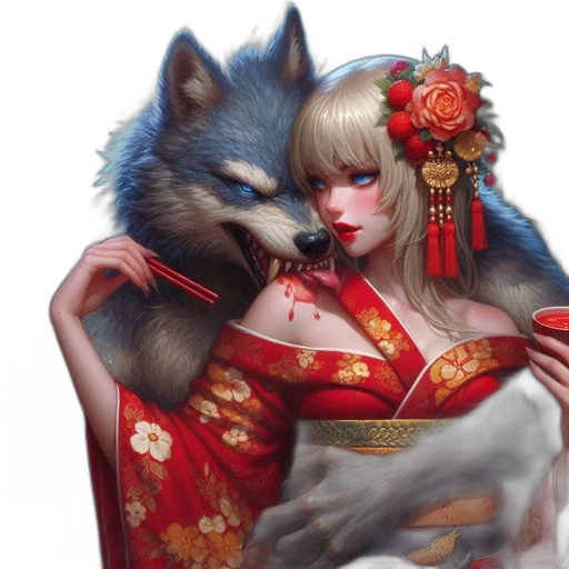 mask, dress, fantasy art, concept art, photorealistic, anime, red, blue transparent PNG cut-out