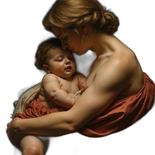 oil painting, photorealistic, concept art, birth transparent PNG cut-out