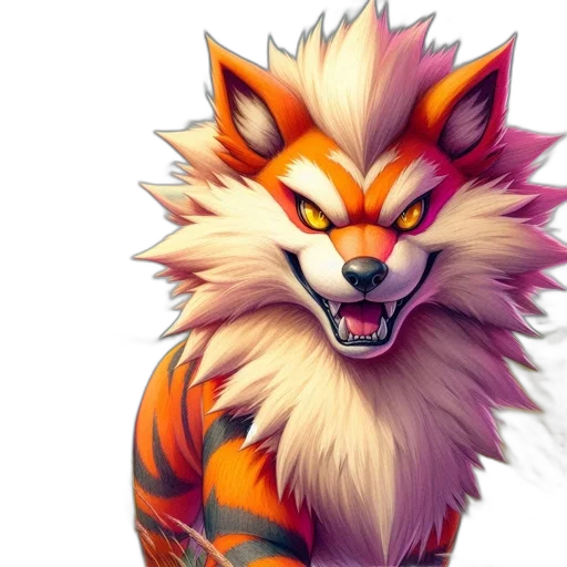 animal, creature, fantasy art, concept art, watercolor, pixel art, red, colorful transparent PNG cut-out