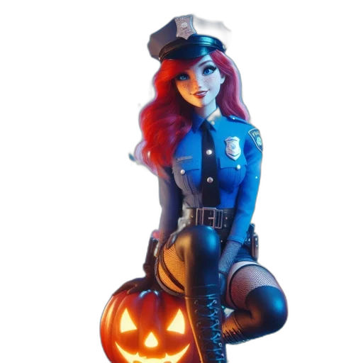 robot, concept art, 3d render, pixel art, fantasy art, woman, red, hair transparent PNG cut-out