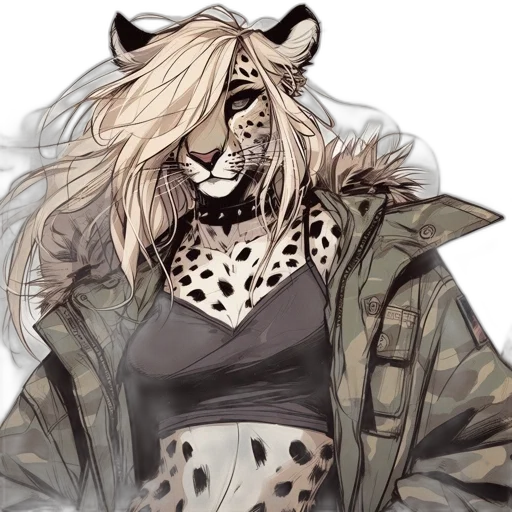 jacket, mask, animal, creature, concept art, watercolor, fantasy art, pixel art transparent PNG cut-out