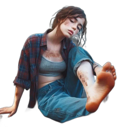 shoes, face, creature, photorealistic, concept art, fantasy art, pixel art, young transparent PNG cut-out