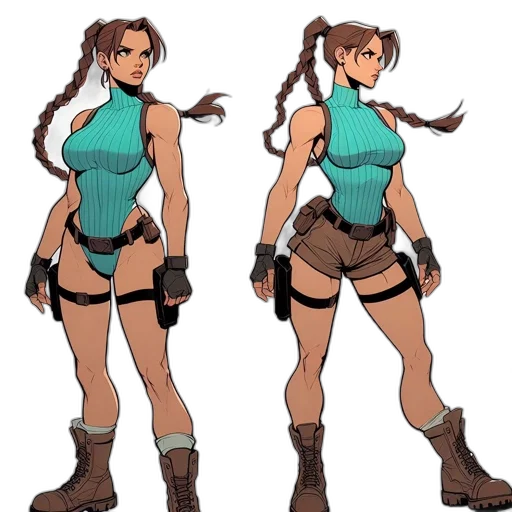 concept art, pixel art, comic book art, cartoon, earth tones, green, blue, female transparent PNG cut-out