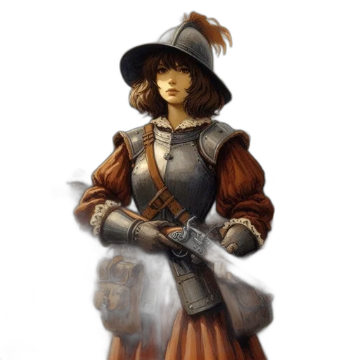 staff, hat, sword, dress, fantasy art, concept art, photorealistic, 3d render transparent PNG cut-out