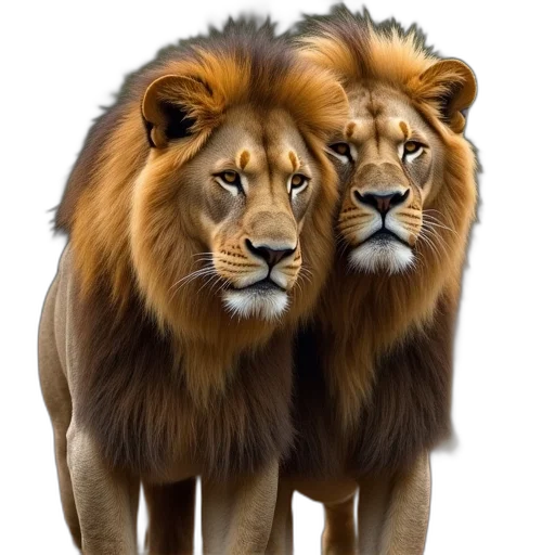 animal, crown, photorealistic, oil painting, 3d render, concept art, lion, lioness transparent PNG cut-out
