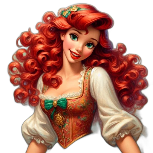 dress, face, fantasy art, photorealistic, cartoon, oil painting, red, female transparent PNG cut-out