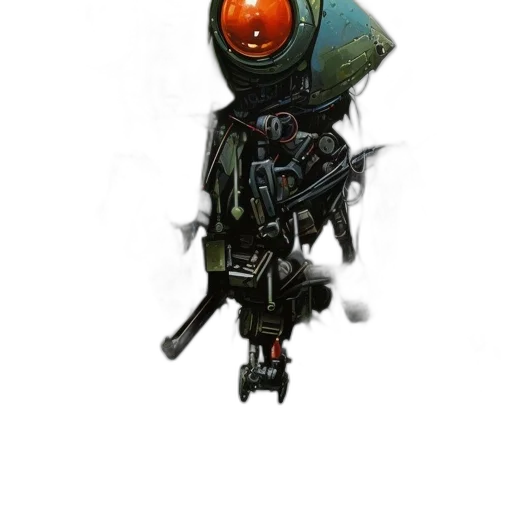 robot, weapon, staff, creature, concept art, 3d render, cyberpunk, fantasy art transparent PNG cut-out