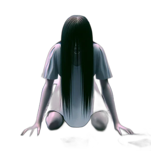 hair, creature, robot, dress, concept art, 3d render, anime, comic book art transparent PNG cut-out