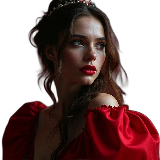 crown, dress, jewelry, face transparent PNG cut-out