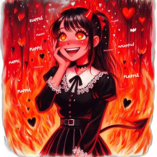mask, face, anime, pixel art, cartoon, comic book art, fire, red transparent PNG cut-out