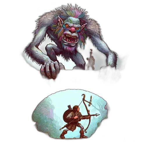 creature, concept art, fantasy art, comic book art, pixel art, lush, forest, fierce transparent PNG cut-out