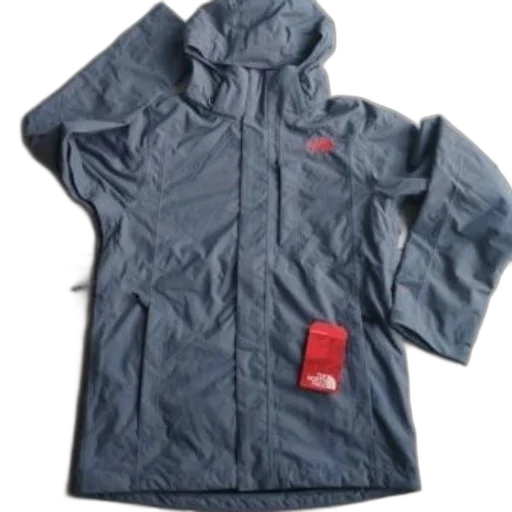 jacket, gray, north, face, red, tag, displayed, tiled transparent PNG cut-out