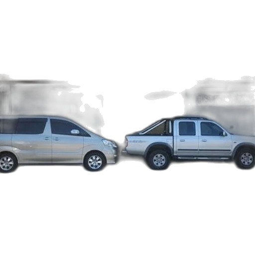 car, 3d render, concept art, photorealistic, silver, minivan, white, pickup transparent PNG cut-out