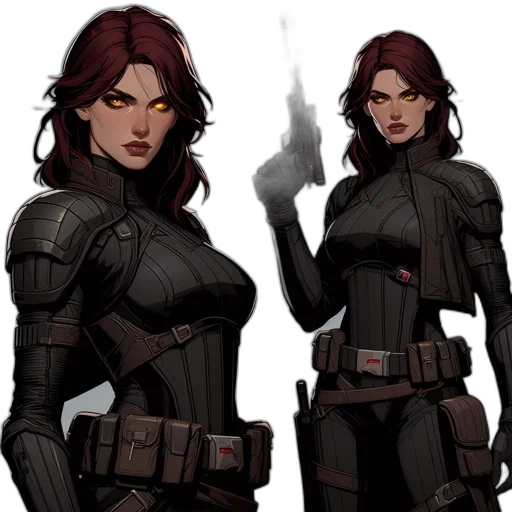 concept art, comic book art, cyberpunk, fantasy art, dark, individual, likely, female transparent PNG cut-out