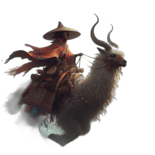 dragon, hat, mask, staff, concept art, fantasy art, photorealistic, watercolor transparent PNG cut-out