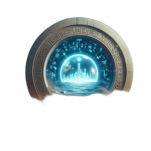 jewelry, 3d render, concept art, cyberpunk, outer space, stone, structure, desert transparent PNG cut-out