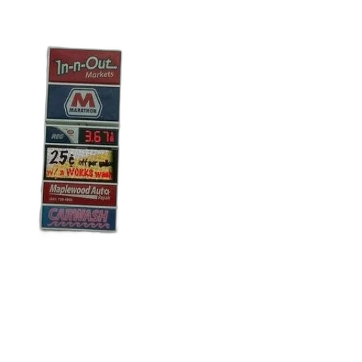 staff, gas, station, sign, says, in-n-out, markets, car transparent PNG cut-out
