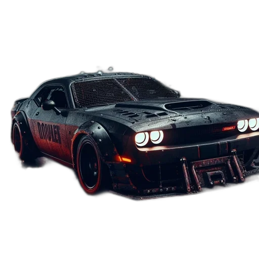 car, weapon, concept art, photorealistic, 3d render, fantasy art, muscle, aggressive transparent PNG cut-out