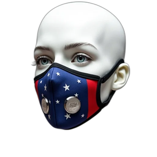 mask, face, cyberpunk, photorealistic, 3d render, concept art, mannequin, head transparent PNG cut-out