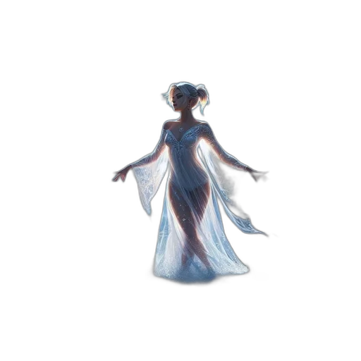 dress, crown, staff, creature, concept art, fantasy art, pixel art, 3d render transparent PNG cut-out