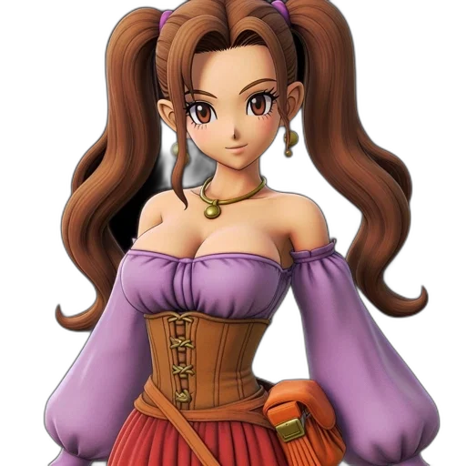 dress, jewelry, hair, face, fantasy art, concept art, 3d render, anime transparent PNG cut-out