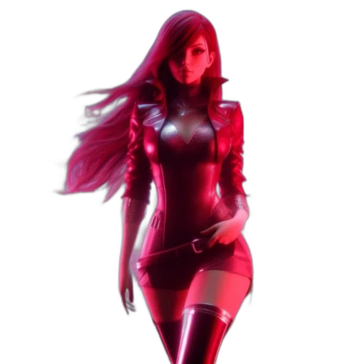 jacket, concept art, 3d render, comic book art, fantasy art, red, dark, neon transparent PNG cut-out