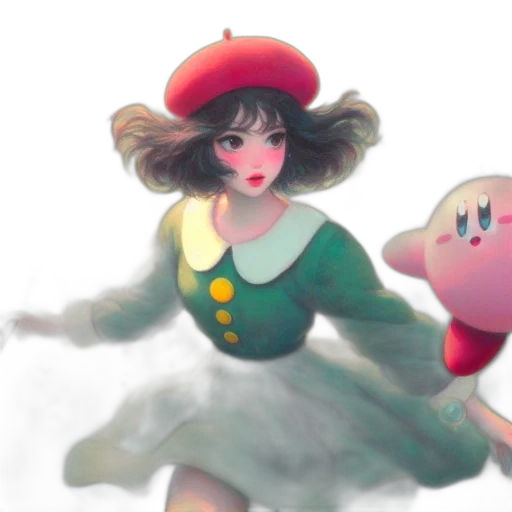 dress, hat, watercolor, concept art, pixel art, fantasy art, fog, underwater transparent PNG cut-out