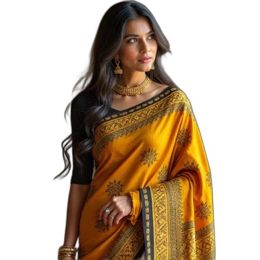 dress, jewelry, golden, earth tones transparent PNG cut-out