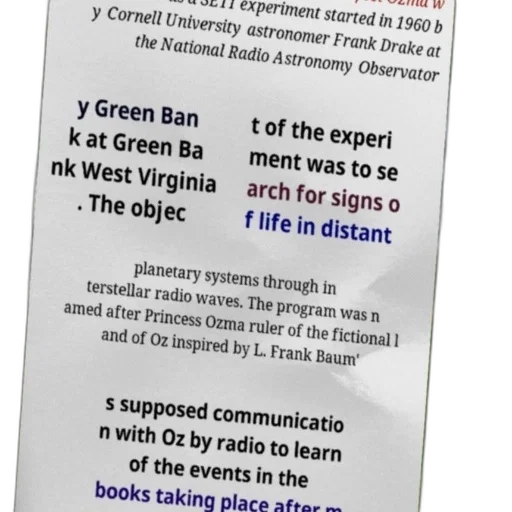 poster, seti, experiment, ozma, which, started, 1960, national transparent PNG cut-out