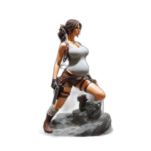 concept art, 3d render, fantasy art, photorealistic, large, detailed, figurine, female transparent PNG cut-out