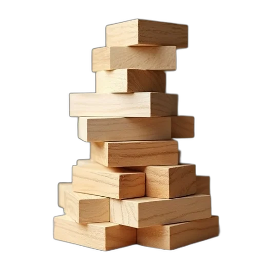 furniture, crown, tree, building, 3d render, wooden, block, tower transparent PNG cut-out