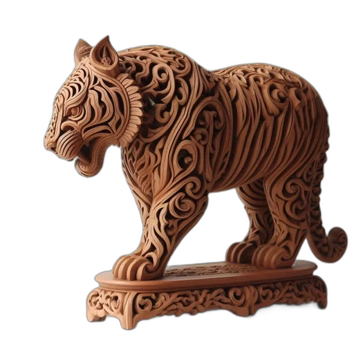 furniture, animal, 3d render, photorealistic, exquisitely, carved, wooden, sculpture transparent PNG cut-out