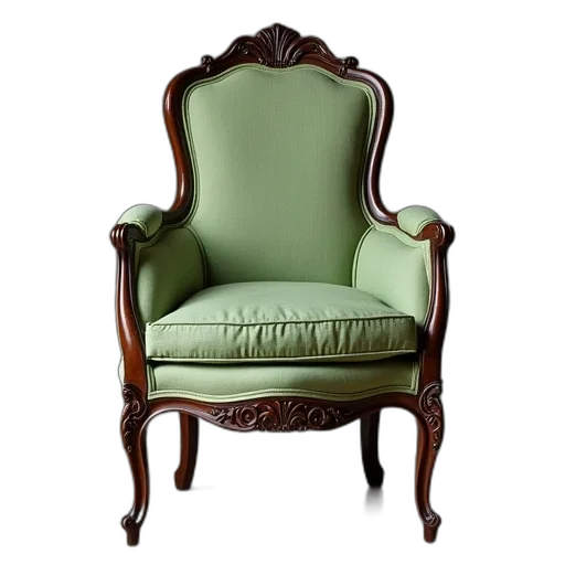 furniture, crown, staff, 3d render, photorealistic, green, earth tones, french transparent PNG cut-out