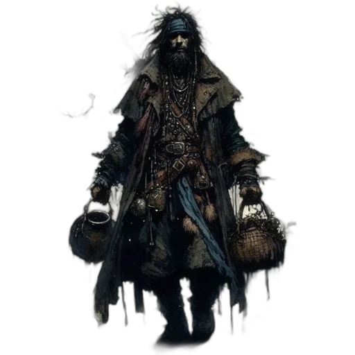 staff, mask, jacket, creature, concept art, fantasy art, comic book art, pixel art transparent PNG cut-out