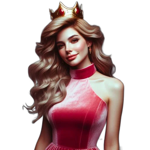 crown, dress, jewelry, fantasy art, concept art, photorealistic, comic book art, red transparent PNG cut-out