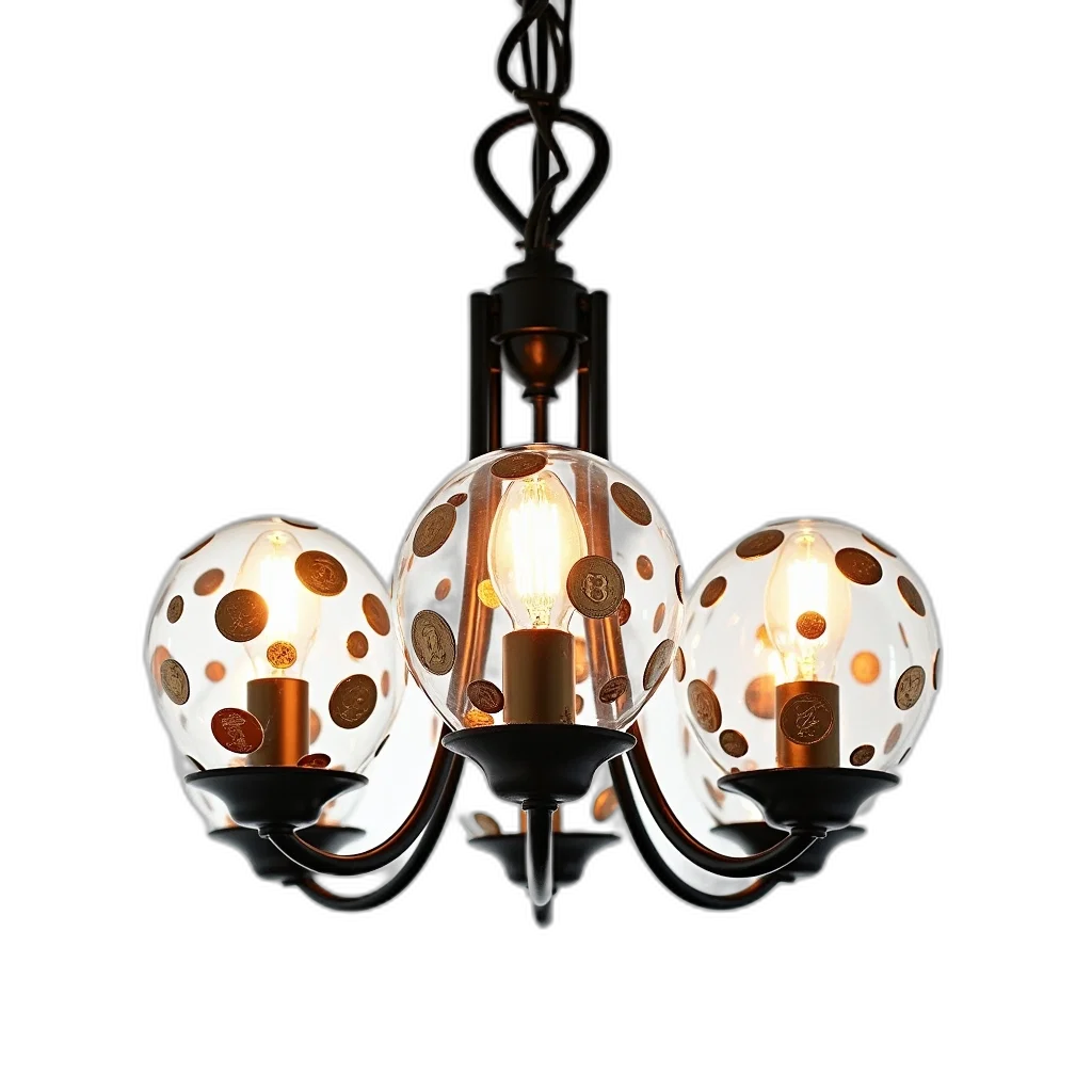jewelry, 3d render, photorealistic, concept art, modern, chandelier, black, metal transparent PNG cut-out