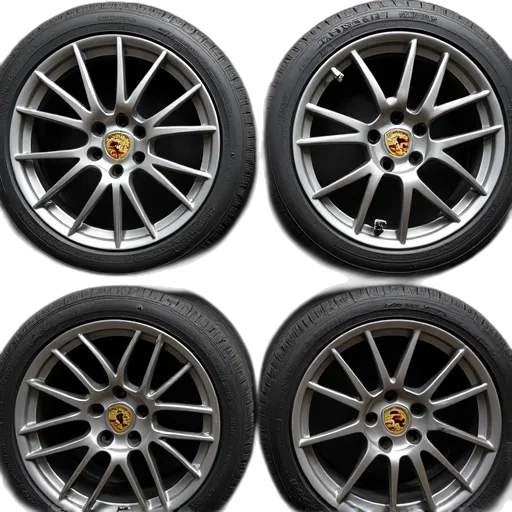 six, porsche, wheels, stacked transparent PNG cut-out