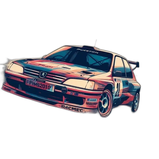 car, weapon, photorealistic, concept art, watercolor, anime, peugeot, racing transparent PNG cut-out