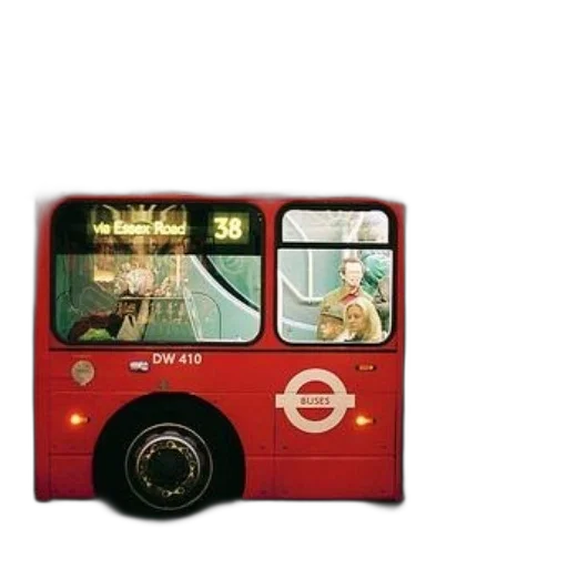 photorealistic, concept art, 3d render, city street, red, double-decker, bus, london transparent PNG cut-out