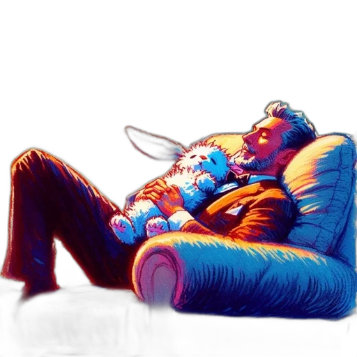 furniture, concept art, comic book art, watercolor, pixel art, neon lights, outer space, blue transparent PNG cut-out