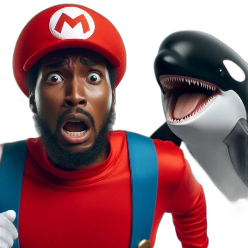 animal, concept art, mario, depicted, man, faces, startled, expression transparent PNG cut-out