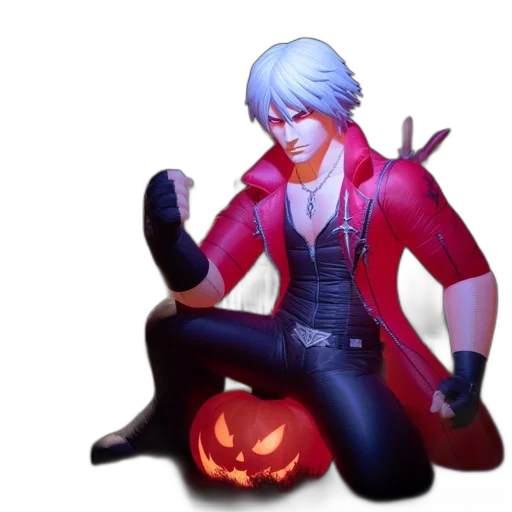 jacket, creature, concept art, 3d render, pixel art, fantasy art, red, dark transparent PNG cut-out