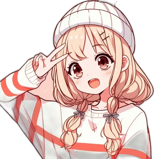 hat, face, jacket, dress, anime, pixel art, cartoon, vaporwave transparent PNG cut-out