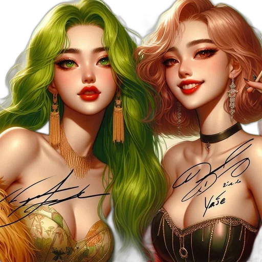 fantasy art, concept art, photorealistic, comic book art, green, earth tones, golden, two transparent PNG cut-out