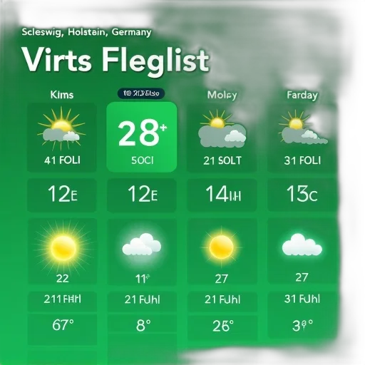 digital, weather, forecast, flensburg, germany, provided, schleswig-holstein, includes transparent PNG cut-out