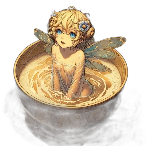food, dragon, fantasy art, pixel art, watercolor, concept art, golden, enchanting transparent PNG cut-out