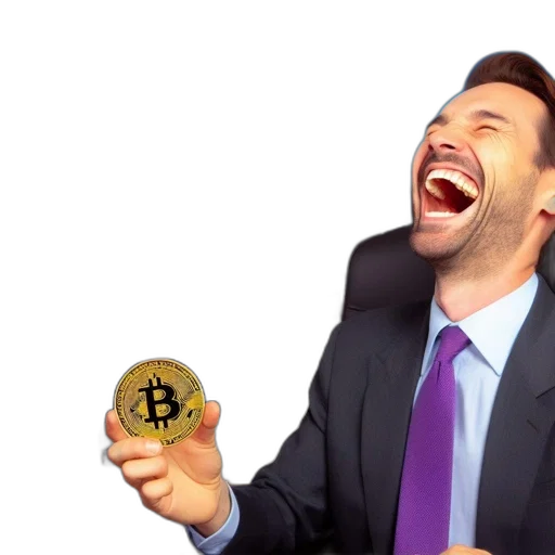 umbrella, cartoon, comical, juxtaposition, suited, man, laughs, while transparent PNG cut-out