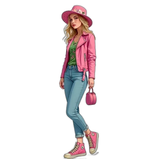 jacket, hat, cartoon, concept art, photorealistic, watercolor, neon, pastel transparent PNG cut-out